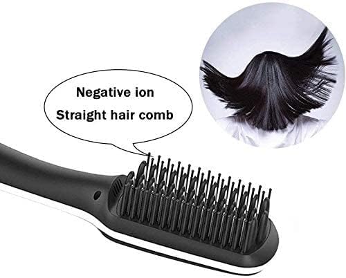 מברשת מחליק שיער MXJCC-ברזל יישור שיער עם מסרק מובנה, הגדרות זמניות ואנטי-סקאלד, מושלם לסלון מקצועי בבית