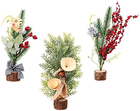 קיסנגל קישוטים לחג המולד 3 יחידות שולחן מיני חג המולד עץ חג המולד עץ אורן קטן סיסל שלג עצי כפור