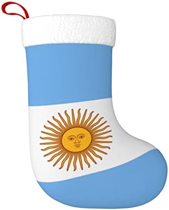 QG ZZX דגל ארגנטינה דגל חג המולד גרבי חג המולד גרביים אח תלויה גרב 18 אינץ 'קישוט חג