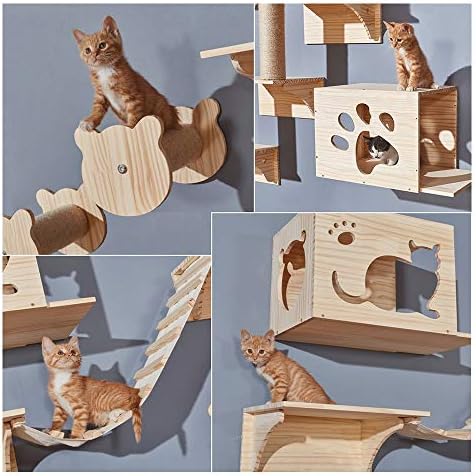 ערסל חתולים רכוב על קיר הולפו - מיטות ומוטות לחתולים - ריהוט קיטי פרימיום לשינה, משחק, טיפוס, ומגדל עץ החתולים