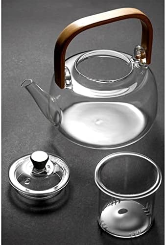 ZLXDP טמפרטורה גבוהה עמידה בפני קומקום זכוכית תנור כלי חרס חשמליים סט תה בודד יחיד סט תה תה פרח סט קומקום מתנות