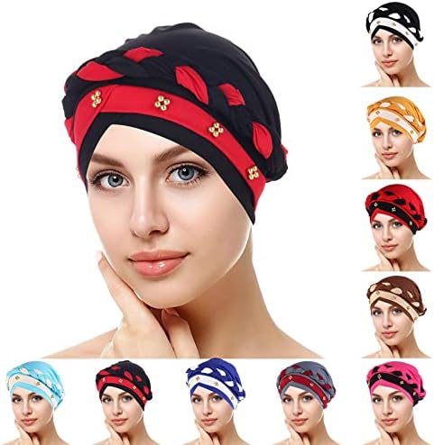 נשים לעטוף טורבן כיסוי ראש אתני אלסטי שיער מכסה מוצק צבע טורבן הכימותרפיה כפה לנשים סרטן בארה ' ב