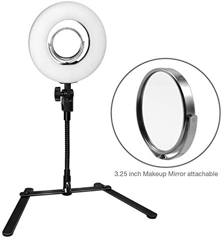 אור טבעת מראה סלפי 8 אינץ ' לימוסטודיו עם חצובה ניידת למצלמות וידיאו ומצלמות, 24 וואט 5500 קראט