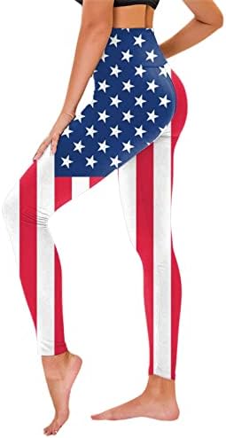 4 ביולי חותלות מותניים גבוהות לנשים דגל ארהב דגל יוגה מפעיל חותלות אולטרה מוברשות רכות מכנסי כושר