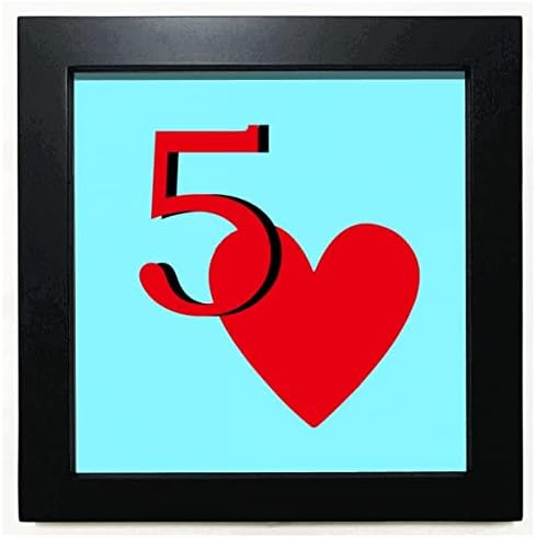 Love Heart 5 פוקר שחור מסגרת מרובעת תמונה שולחן קיר