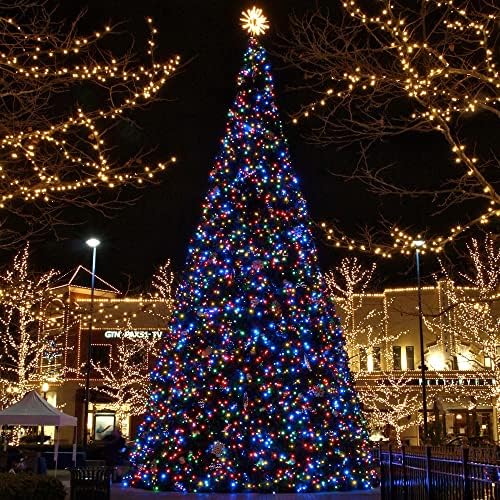 OOPSWOW 500 LED אורות חג מולד חיצוניים, אורות מיתרים 165ft מצחיקים אורות עץ חג המולד, 8 מצבים נצנוץ נצנוץ אטום