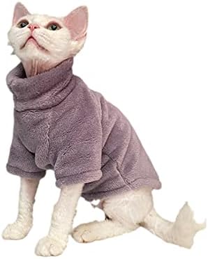 קפוצ'ונים של צמר כלבים סוודר חתולים בגדים חמים חורפים בית בגדי כלבים נוחים לחורף לכלבים קטנים סגולים