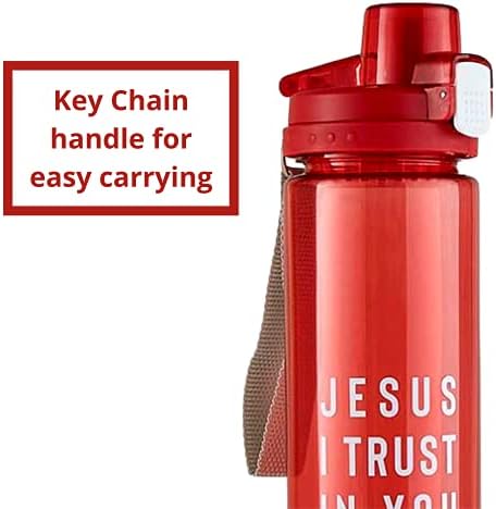 ישוע אני סומך עליך בקבוק מים מפלסטיק דתי, רב-שימושי נוסע לתה שנוסע, מיכל משקה מעורר השראה ללא
