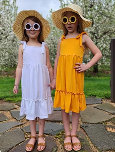 יקטיי בנות קיץ שמלה מזדמן שמלות קיץ מתכוונן רצועות אונליין לפרוע לקצץ שמלה עבור בנות