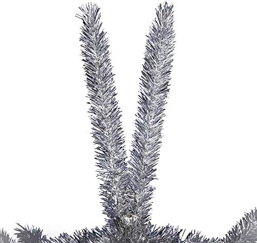 Vickerman 5 'וינטג' אלומיניום עץ חג המולד מלאכותי, לא מואר - עץ חג המולד פו - עיצוב בית מקורה עונתי