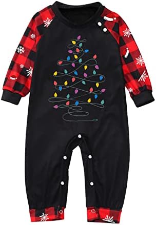 פיג'מה משובצת משפחתית, סט של בגדי שינה לחג המולד תלבושת תלבושת תלבושות פיג'מה פיג'מה למשפחות PJS