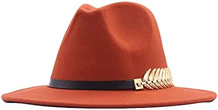 נשים כובעי אבזם צמר כובע פנמה קלאסי נשים כובע חגורת תקליטונים פדורה רחב בייסבול כובע בייסבול כובע