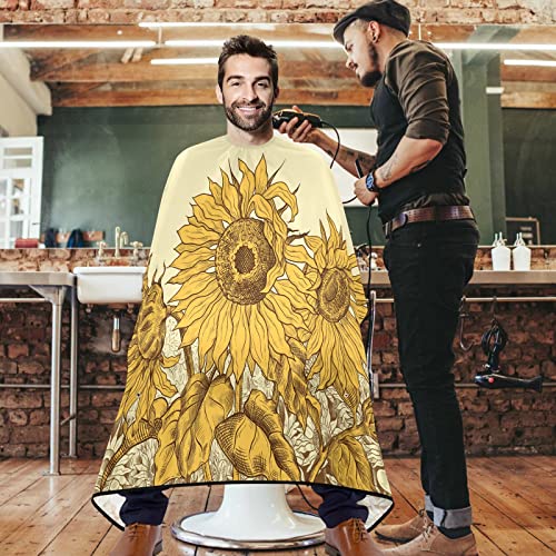 Visesunny Barber Cape Sunflower Polyester שיער חיתוך שיער סלון קייפ סינר אנטי-סטטי תספורת סטטי עמיד במים