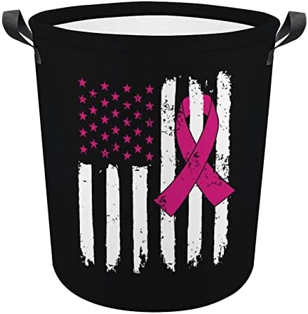 שד סרטן מודעות אמריקאי דגל סל כביסה מתקפל אחסון סל סל תיק בגדי סלי לבית במעונות