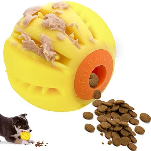 מזין כלבים של Laroo Puzzle כדור צעצוע, מתקן חטיף צעצוע של כלב גומי טבע