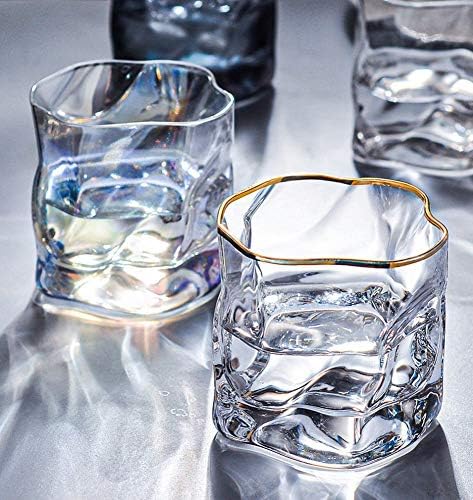 LSCC זכוכית חלבית כוס מים כוס מים פשוטה בסגנון נורדי ספל מגמה חמודה עמידה בחום, ענבר, גודל אחד