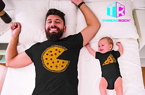 פאי פיצה של חוט פיצה ופרוסת גוף תינוקות ותאמת חולצת טריקו לגברים