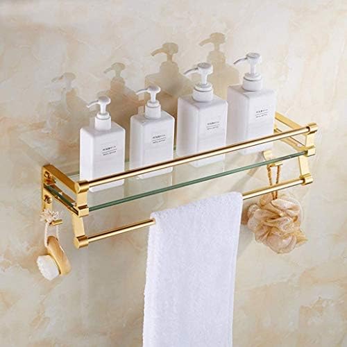 מדף האמבטיה של הוקאי יצירתי מודרני מודרני נירוסטה קיר פליז תליה מדף אמבטיה מדף אמבטיה רב -פונקציונלי