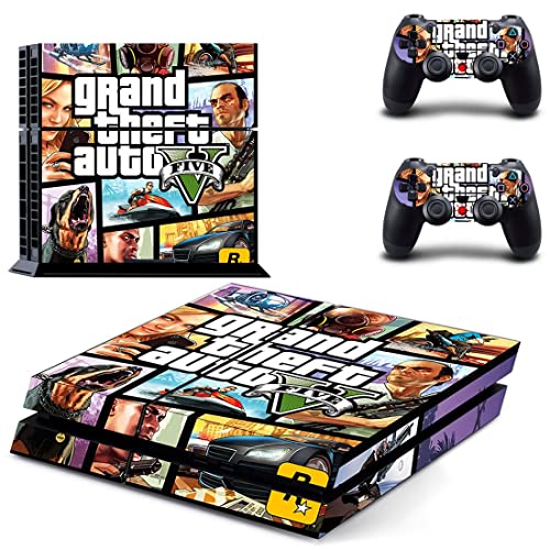 עבור PS4 רגיל - משחק Grand GTA גניבה ומדבקת עור Auto PS4 או PS5 לפלייסטיישן 4 או 5 קונסולה ובקרים מדבקות