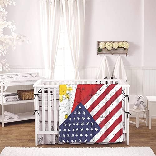 דגל אמריקאי אמריקני ופיליפינים פיליפינים דגל שמיכות חוטט סופר רכות שמיכת תינוקות תינוקות תינוקות
