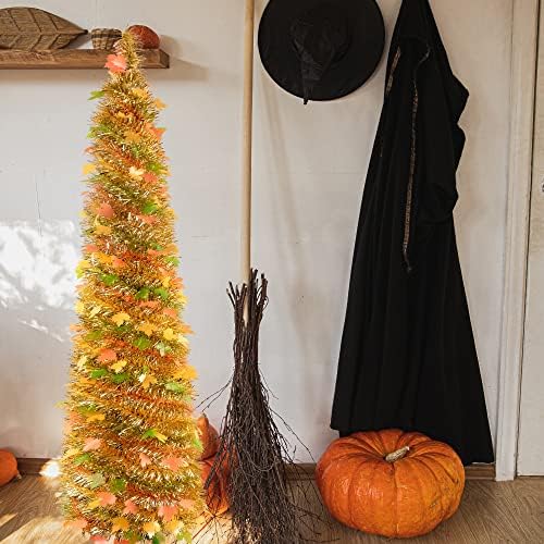 שומות של Fonder קישוטי חג ההודיה, עץ מייפל כתום של 5ft מלאכותי, עץ מייפל כתום לקישוטים לסתיו