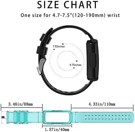 BNBIDEN 2 להקות שעון חבילות תואמות ל- Fitbit Inspire/Inspire 2/Inspire HR/Luxe/Ace 2/Ace 3 לגברים, ברורה ברורה