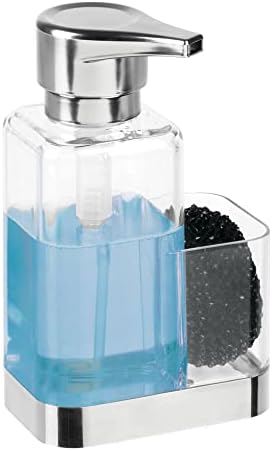 עיצוב מודרני כיור מטבח מפלסטיק השיש נוזל מתקן לסבון יד משאבת בקבוק נושא כלים עם תא אחסון-מחזיק