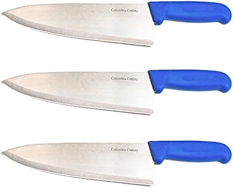 סכום קולומביה 8 אינץ 'סכין קוק סכין - ידית פיברוקס כחולה - סכיני גילוח חדים ומדיח כלים ידידותי