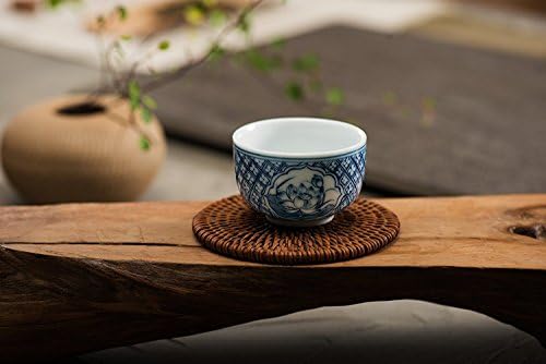 ג'יאנגשאן עיצוב כחול לבן חרסינה סינית חרסינה ספל תה ספל בעבודת יד