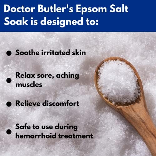 מלח אפסום של דוקטור באטלר-מלחי אמבט סיץ להקלה על טחורים לגברים ולנשים, מרגיע ומספק הקלה טבעית הקשורה