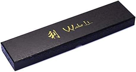 סכין השף של וואקולי מיקאטה דמשק סכין שף, אורך להב 8 אינץ '-סכין שף מקצועי חדים עם להב דמשק וידית שחורה