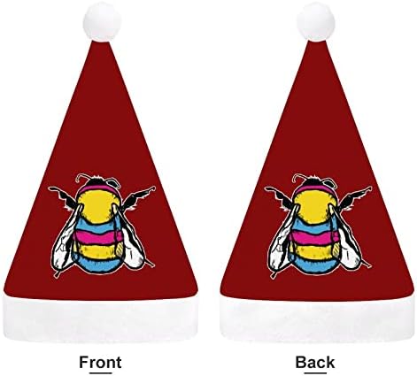 פנסקסואל דגל דבורת חג המולד כובע סנטה כובע מצחיק חג המולד כובעי חג מסיבת כובעי עבור נשים / גברים