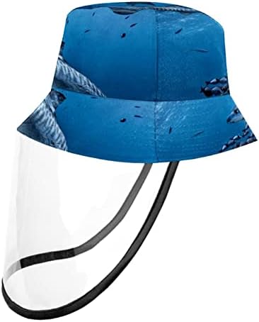 כובע מגן למבוגרים עם מגן פנים, כובע דייג כובע אנטי שמש, חיה של ים ים ים