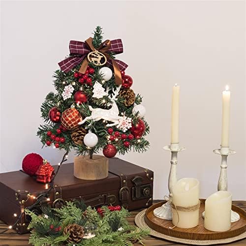 עץ חג המולד המיני המלאכותי של אטי, עץ חג המולד של 18 אינץ 'עץ חג המולד מיני עם אורות וקישוט