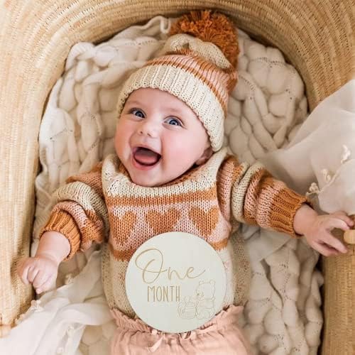 פו תינוק חודשי מיילסטון מרקר דיסקים תינוק הכרזה סימן יילוד סימן עבור אבזר תמונה תינוק מקלחת משתלת מתנה