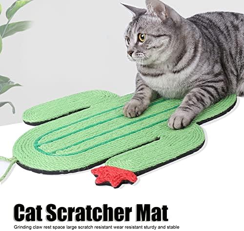 חתול מגרד מחצלת, סיסל שריטה עמיד קקטוס צורת חתול גרדן מחצלת עבור להגן על שטיחים לחתולים לרצפה
