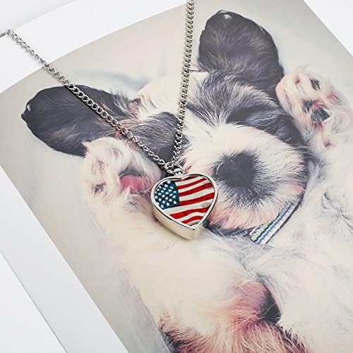 בציר ארהב דגל כלב אפר כד שרשרת חתול שריפת גופות תכשיטי זיכרון מזכרת אפר מחזיק מתנות עבור חיות