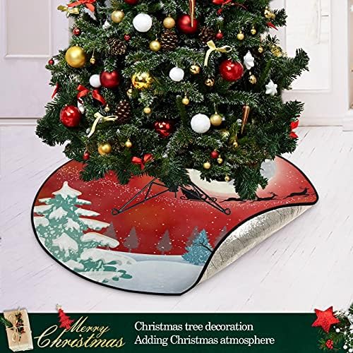סנטה קלאוס שלג איש חג המולד עץ חג המולד מחצלת עץ אטום למים שטיח מחצלת מגש תחת אביזר עץ חג המולד לקישוטי