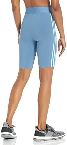 תג נשים של אדידס של ספורט ספורט דו-טוני 3-פסים מכנסיים קצרים של אופניים גרפיים