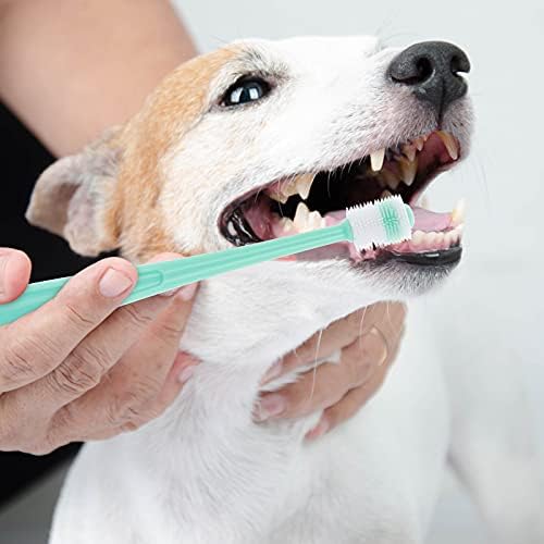 מברשת שיניים של כלב מוליין 360 מעלות, 2 מברשות שיניים של סיליקון סיליקון עם קופסת אחסון, כלבי