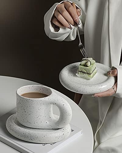 2 פאק 6.7 גרם ספל קפה ， ספל תה קליי קרמיקה ספל תה תה לקינוח מיצרן בעבודת יד בצורת