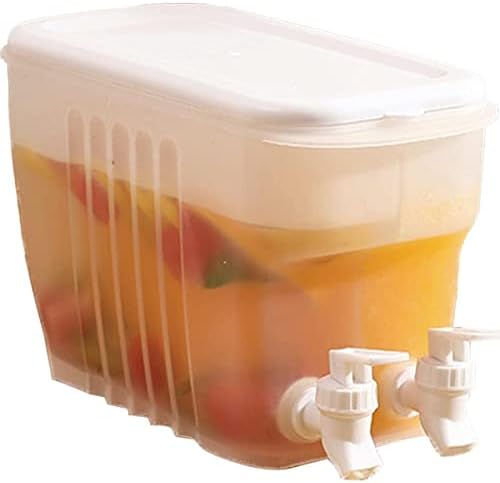 Fshanyue קומקום קר עם ברז במקרר, 3.5 ליטר קומקום קר עם ברז כפול, מיכל משקאות משקאות פירות למסיבות ביתיות