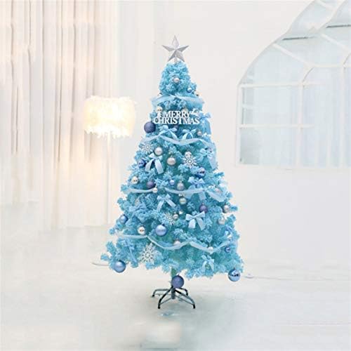PDGJG כחול מלאכותי עץ חג המולד סט אביזרי קישוט בית קישוטי חג מולד לעיצוב פסלון עץ ביתי