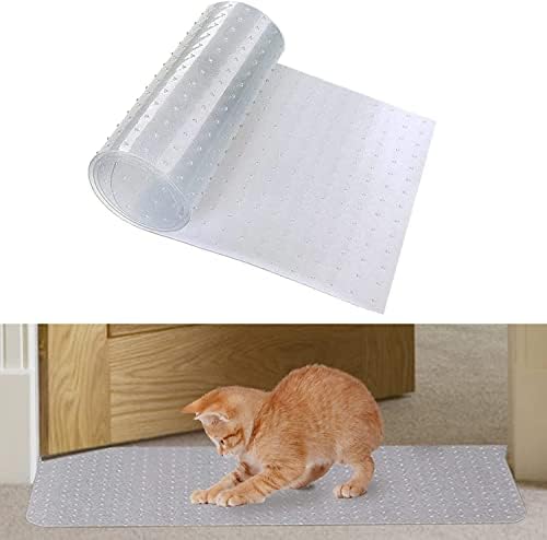 8.2 רגל חתול שטיח מגן פלסטיק ויניל לחיות מחמד שריטה פקק עבור שטיח, קל לחתוך ברור החלקה תחת דלת שטיח מגן