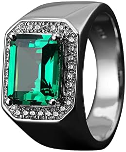 תכשיטי נוער חמודים מעודנים פנינה ירוקה ירוקה טבעת יהלום גיאומטרית טבעת טבעת יהלום מלאה רטרו טבעת