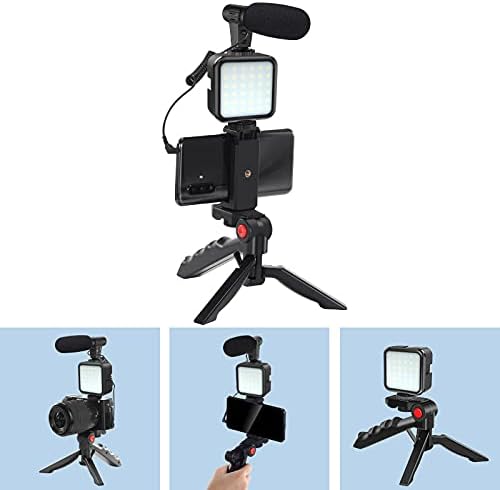 טלפון נייד צילום חיצוני Vlog ציוד שידור חי של מיקרופון מחזיק מיקרופון מילוי הקלטת הקלטת ועידת אור