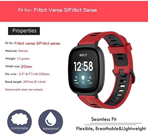 פס סיליקון ספורט תואם ל- Fitbit Versa 4/Versa 3/Fitbit Sense/Sense 2 Smartwatch Smartwatch רצועות