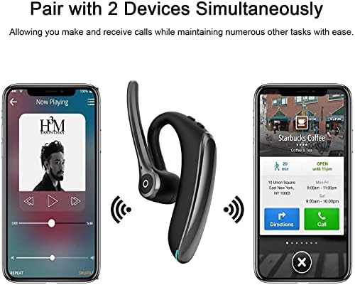 אוזניות Bluetooth, אוזניות אלחוטיות של Bluetooth V5.0 אוזניות ללא ידיים עם Stereo רעש מבטל מיקרופון, תואם לאייפון