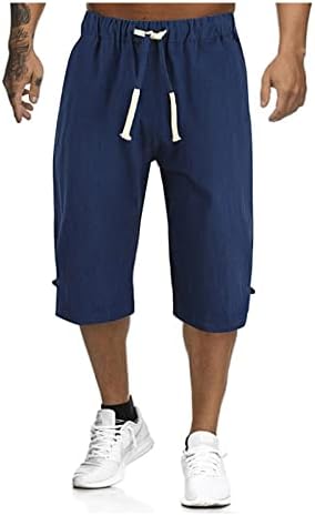 מכנסיים קצרים לגברים עניבה רופפת לגברים מכנסיים מזדמנים מכנסיים מותניים אלסטיים מכנסיים חוף קצוצים מכנסי ספורט