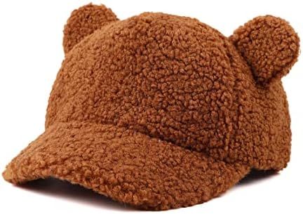 כובע בייסבול של פליס חורף לתינוקות בנות פעוטות חמות כובע דוב חמוד אוזניים כובעי בייסבול ילדים